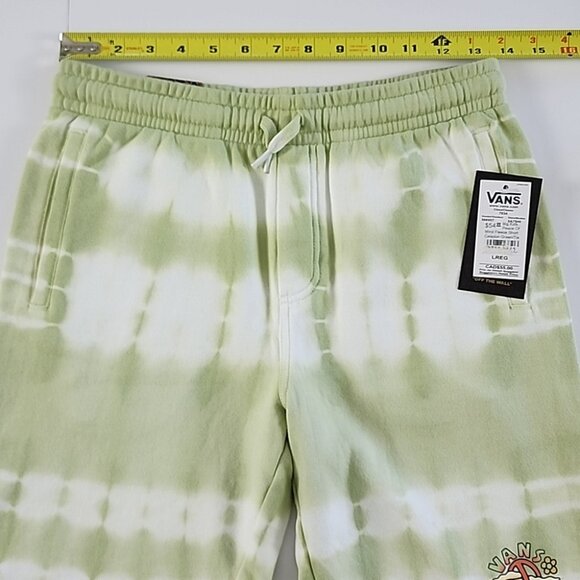 VANS 1966 Big Kids Youth Mind Fleece Short Celadon Green White Tie Dye Size L - Picture 12 of 14